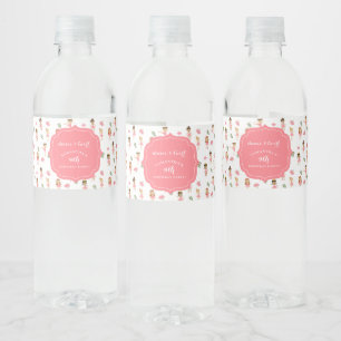 Balletttanz & Twirl Pink Ballerina Geburtstag Wasserflaschenetikett