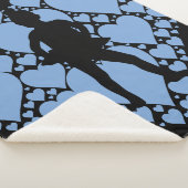 Balletttanzdecke mit Ballerina & blauem Herz. Sherpadecke (3/4)
