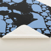 Balletttanzdecke mit Ballerinas & blauem Herz. Sherpadecke (3/4)