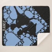 Balletttanzdecke mit Ballerinas & blauem Herz. Sherpadecke (Vorderseite (Horizontal))