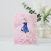 Balletttänzer auf der rosa Postkarte (Stehend Vorderseite)