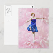 Balletttänzer auf der rosa Postkarte (Vorne/Hinten)