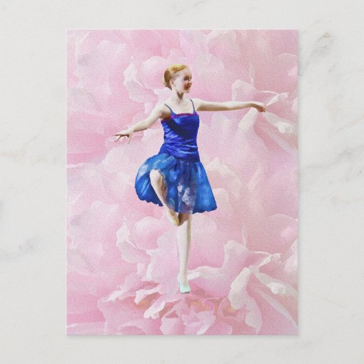 Balletttänzer auf der rosa Postkarte (Vorderseite)