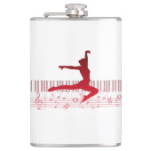 Balletttänzer auf der Tastatur Flachmann (Vorderseite)