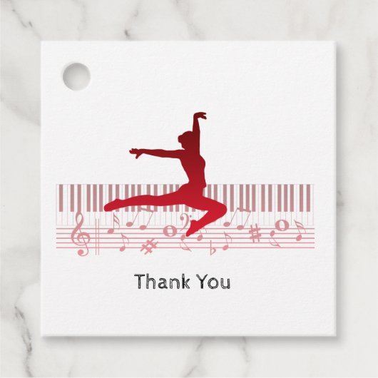 Balletttänzer auf der Tastatur Geschenkanhänger (Vorderseite)