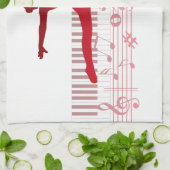 Balletttänzer auf der Tastatur Geschirrtuch (Gefaltet)