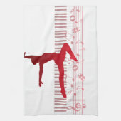 Balletttänzer auf der Tastatur Geschirrtuch (Vertikal)