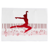 Balletttänzer auf der Tastatur Große Geschenktüte (Rückseite)