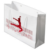 Balletttänzer auf der Tastatur Große Geschenktüte (Vorderseite Schrägansicht)