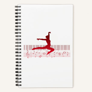 Balletttänzer auf der Tastatur Notizblock