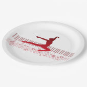 Balletttänzer auf der Tastatur Pappteller (Schrägansicht)