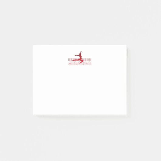 Balletttänzer auf der Tastatur Post-it Klebezettel (Vorderseite)