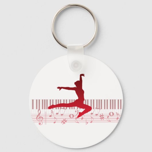 Balletttänzer auf der Tastatur Schlüsselanhänger (Vorderseite)