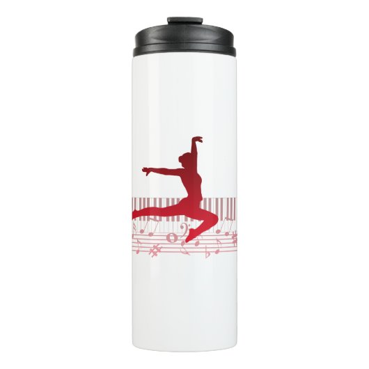 Balletttänzer auf der Tastatur Thermosbecher (Vorderseite)