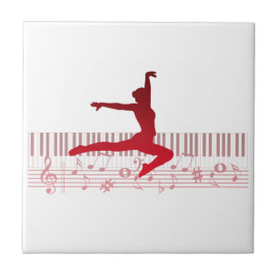 Balletttänzer auf einer Tastatur            Fliese
