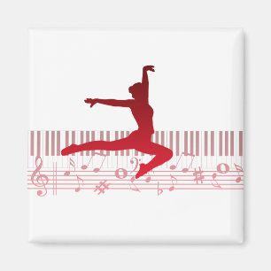 Balletttänzer auf einer Tastatur Magnet