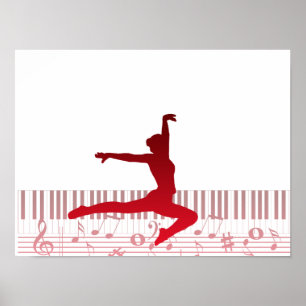 Balletttänzer auf einer Tastatur  Poster