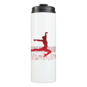 Balletttänzer auf einer Tastatur    Thermosbecher