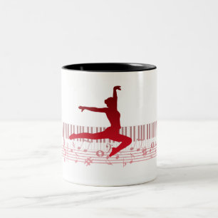 Balletttänzer auf einer Tastatur           Zweifarbige Tasse