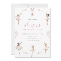 Balletttänzer Ballerina Geburtstagsparty Einladung