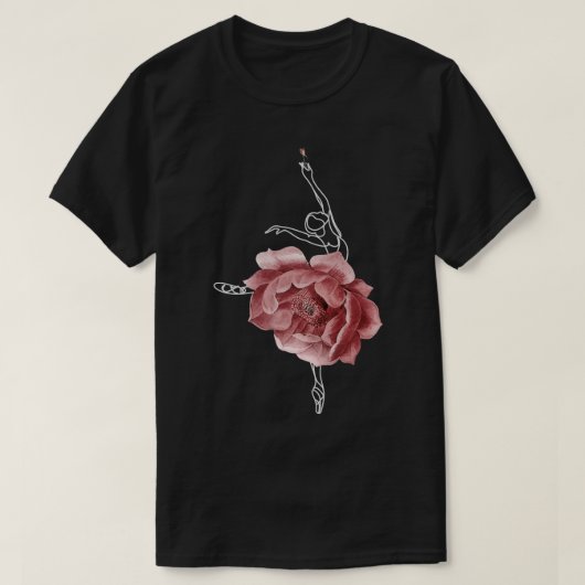 Balletttänzer Ballerina Tanz Rose 1 T-Shirt (Design vorne)