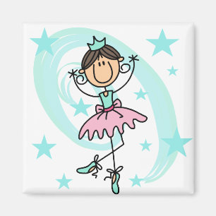 Balletttänzer - Braune T-Shirts und Geschenke Magnet