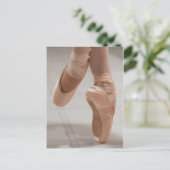 Balletttänzer en Pointe, Gefüttert, Pink Satin Sho Postkarte (Stehend Vorderseite)