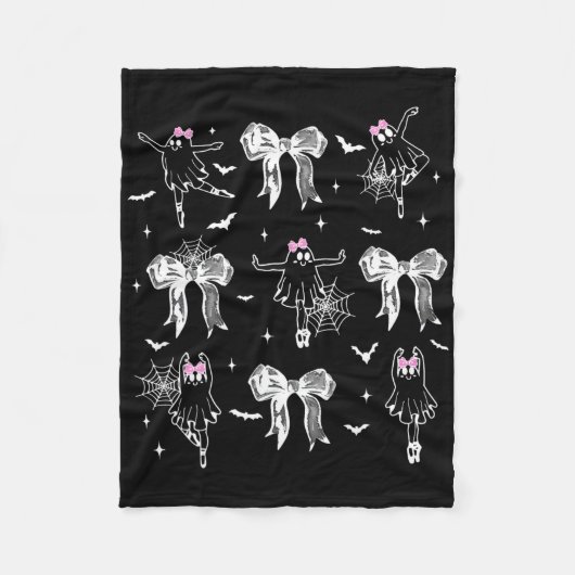 Balletttänzer Ghost Coquette Bow Halloween Balleri Fleecedecke (Vorderseite)