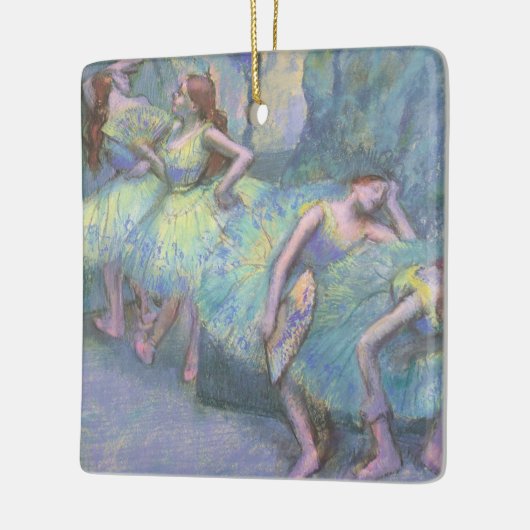 Balletttänzer in den Flügeln von Edgar Degas Keramikornament (Links)