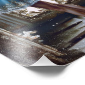 Balletttänzer in einem blauen Tutu Fotodruck (Ecke)