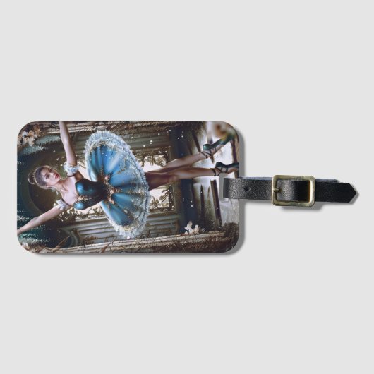 Balletttänzer in einem blauen Tutu Gepäckanhänger (Vorderseite (Horizontal))
