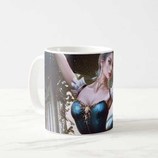 Balletttänzer in einem blauen Tutu Kaffeetasse (Vorderseite Links)