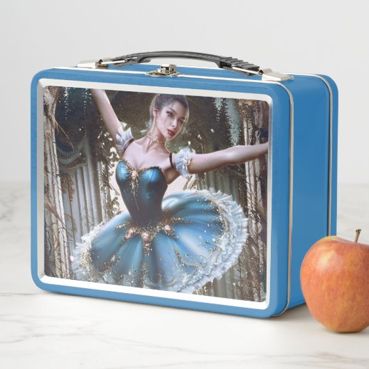 Balletttänzer in einem blauen Tutu Metall Brotdose (Beispiel)