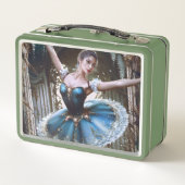 Balletttänzer in einem blauen Tutu Metall Brotdose (Rückseite)
