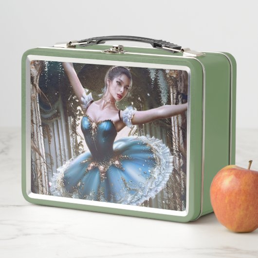 Balletttänzer in einem blauen Tutu Metall Brotdose (Beispiel)