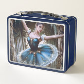 Balletttänzer in einem blauen Tutu Metall Brotdose (Rückseite)