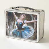 Balletttänzer in einem blauen Tutu Metall Brotdose (Rückseite)