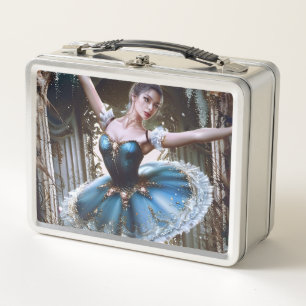 Balletttänzer in einem blauen Tutu Metall Brotdose