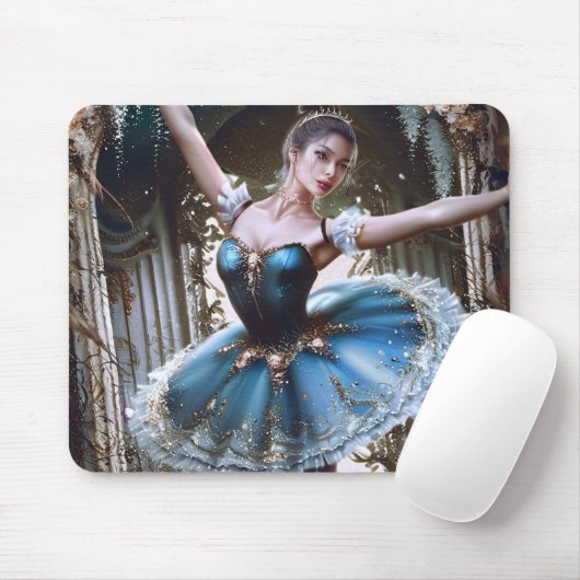 Balletttänzer in einem blauen Tutu Mousepad (Mit Mouse)