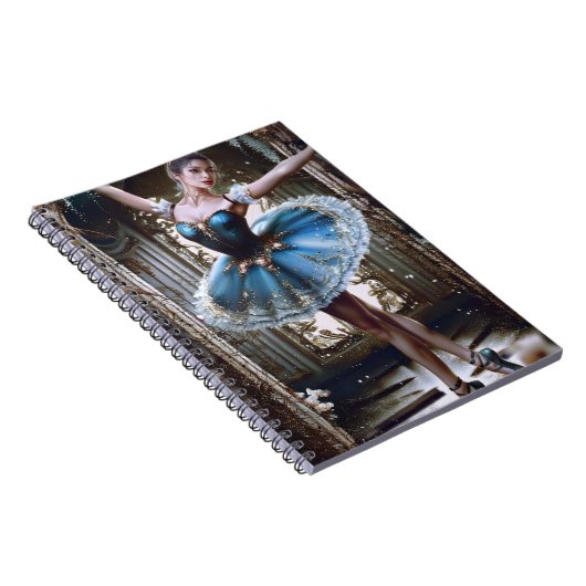 Balletttänzer in einem blauen Tutu Notizblock (Rechte Seite)