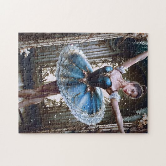 Balletttänzer in einem blauen Tutu Puzzle (Horizontal)