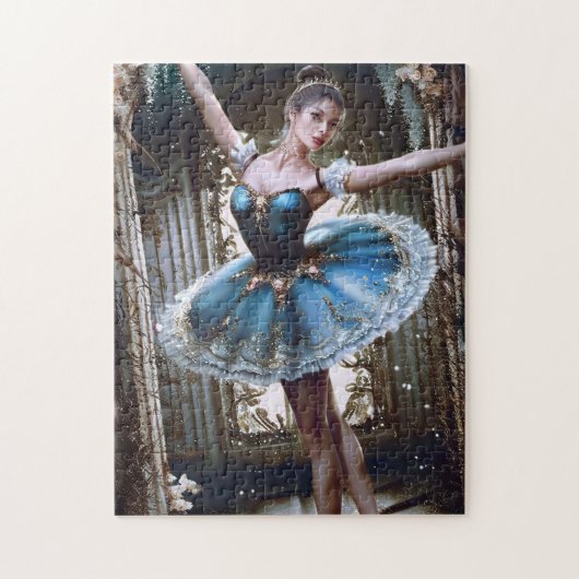 Balletttänzer in einem blauen Tutu Puzzle (Vertikal)