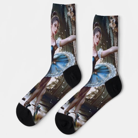 Balletttänzer in einem blauen Tutu Socken (Linkes Detail)