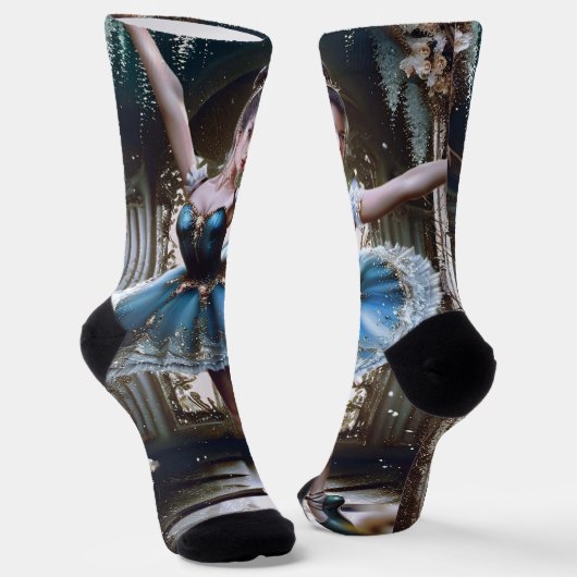 Balletttänzer in einem blauen Tutu Socken (Gewinkelt)