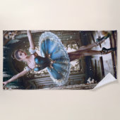 Balletttänzer in einem blauen Tutu Strandtuch (Vorderseite)