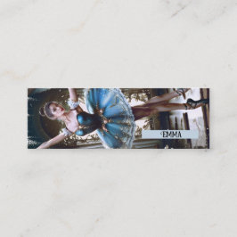 Balletttänzer in einem Blue Tutu Individuelle Name Mini Visitenkarte