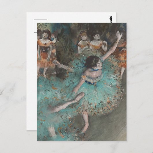 Balletttänzer in grün Edgar Degas Postkarte (Vorne/Hinten)