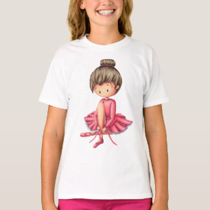 Balletttänzer in rosa Kleidung Vorbereitung T - Sh T-Shirt