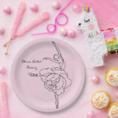 Balletttänzer mit Blumen-Touch individuell Pappteller (Party)