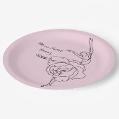 Balletttänzer mit Blumen-Touch individuell Pappteller (Schrägansicht)